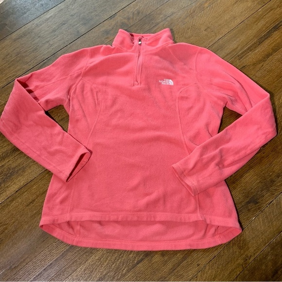 THE NORTH FACE WOMENS SMALL CORAL BASE LAYER THERMAL FLEECE COLLAR 1/4 ZIP - Picture 7 of 11